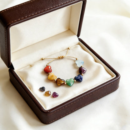 Bracelet Tressé Cœurs Colorés