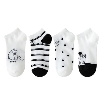 Lot De 4 Paires De Chaussettes À Imprimé Chat