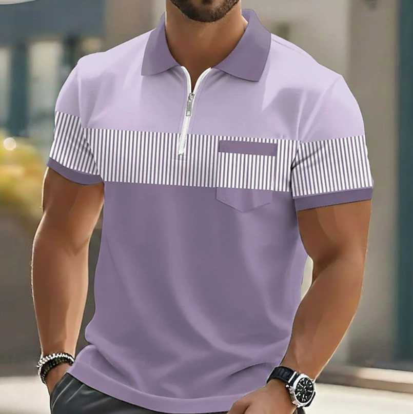 Yves | Polo élégant à fermeture zippée