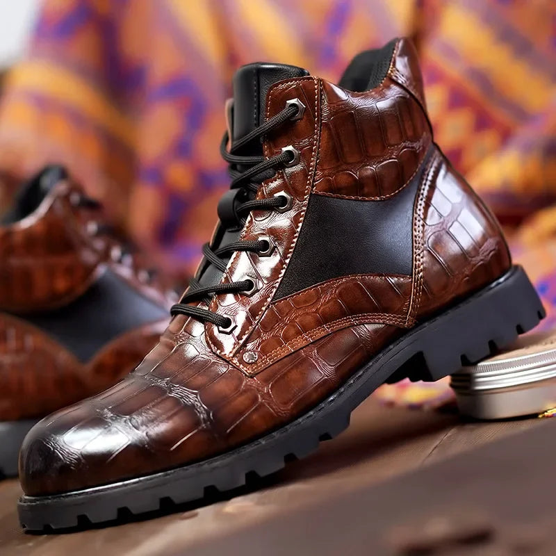 Rendell™ | Bottes en cuir crocodile