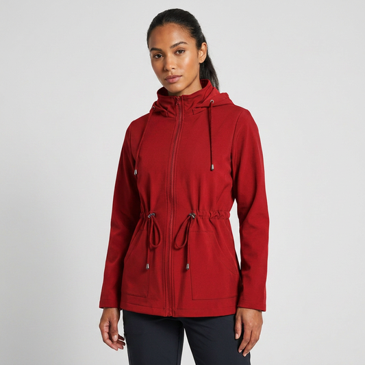 Qing - Veste à Capuche Zippée avec Cordon de Serrage