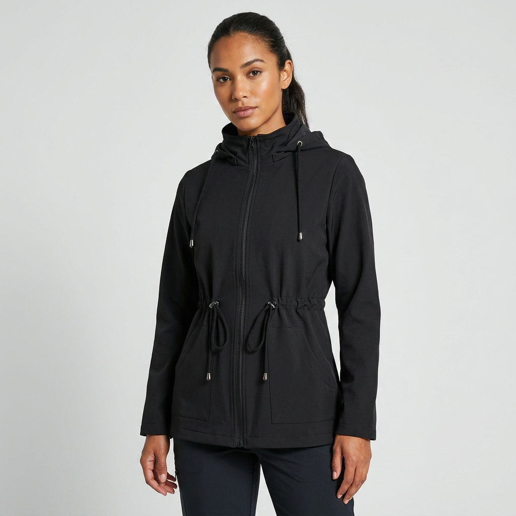 Qing - Veste à Capuche Zippée avec Cordon de Serrage