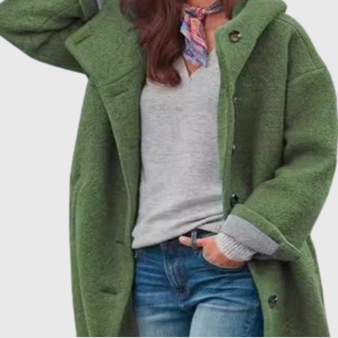 Manteau Oversized pour Femmes avec Fermeture Boutonnée et Poches Latérales