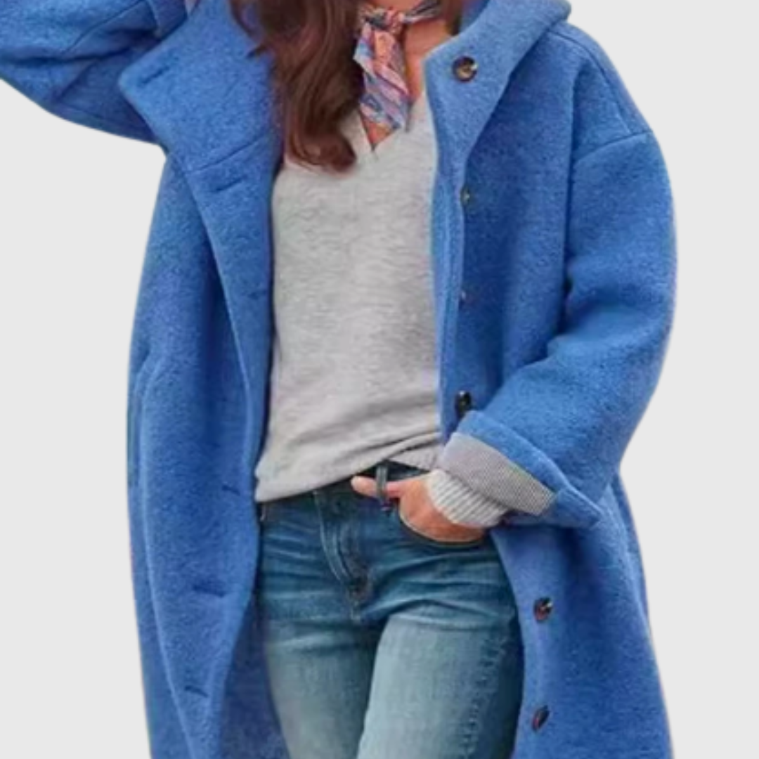 Manteau Oversized pour Femmes avec Fermeture Boutonnée et Poches Latérales