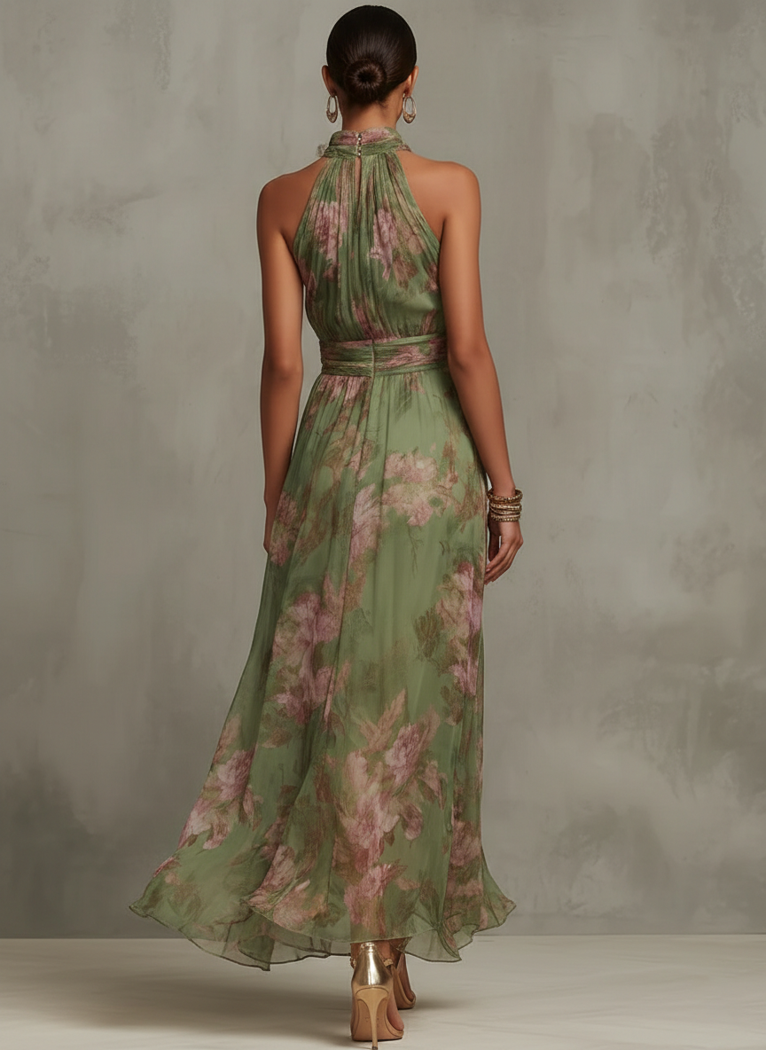 Angelique | Robe maxi fleurie élégante en mousseline