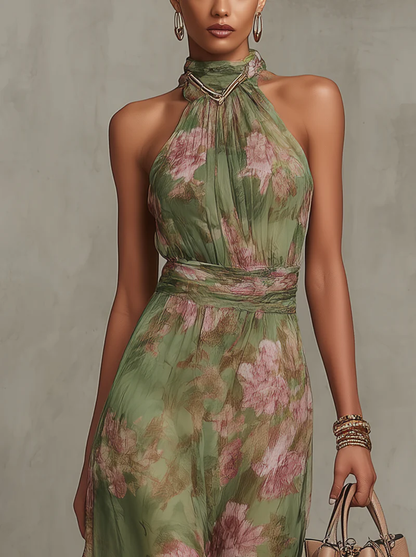 Angelique | Robe maxi fleurie élégante en mousseline