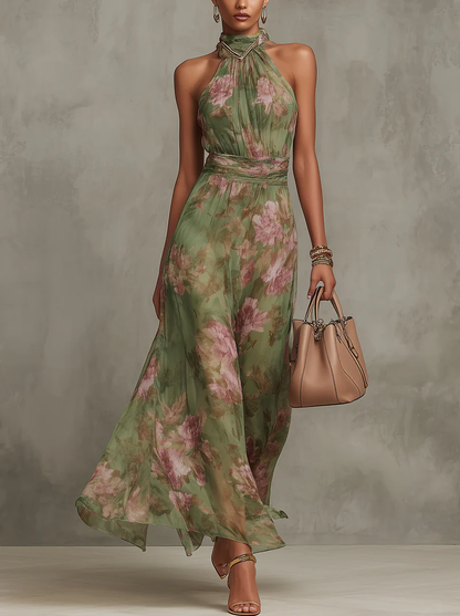 Angelique | Robe maxi fleurie élégante en mousseline