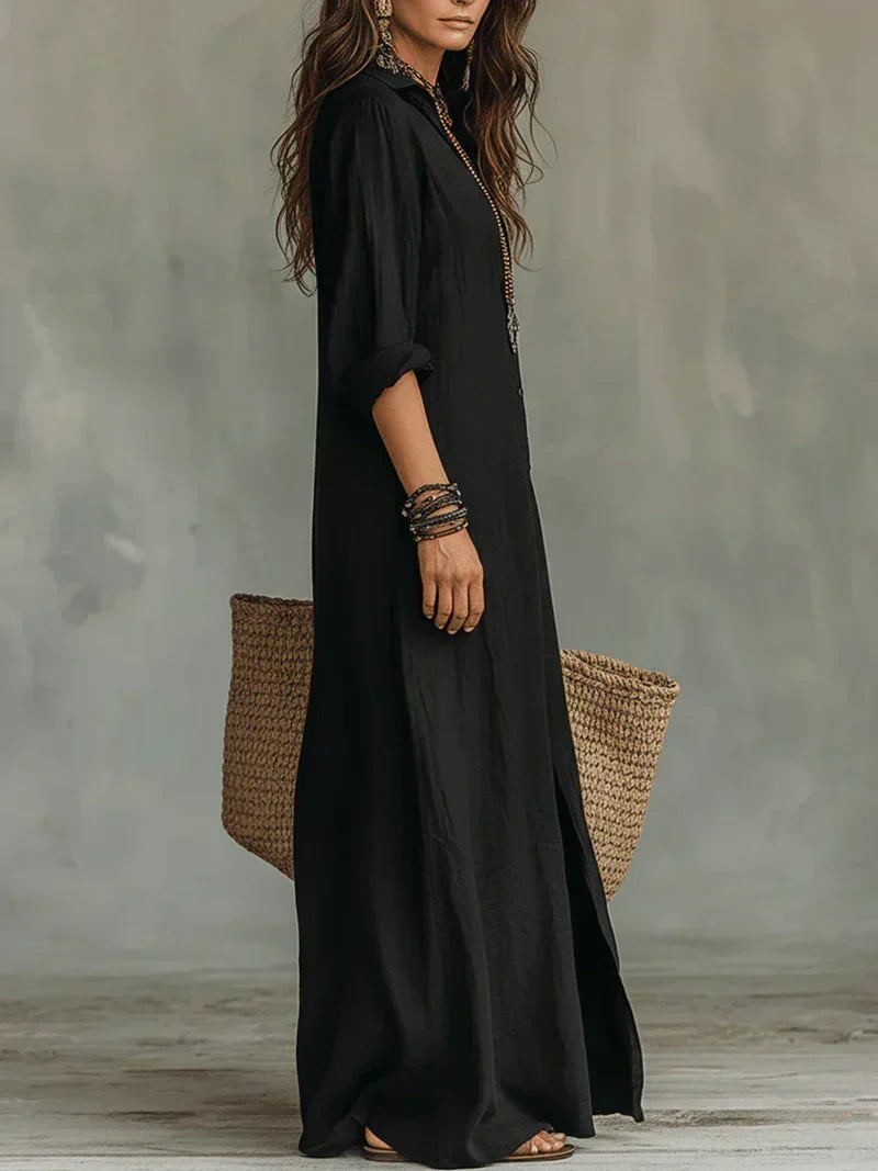 Robe Céline — robe maxi à coupe ample avec boutons