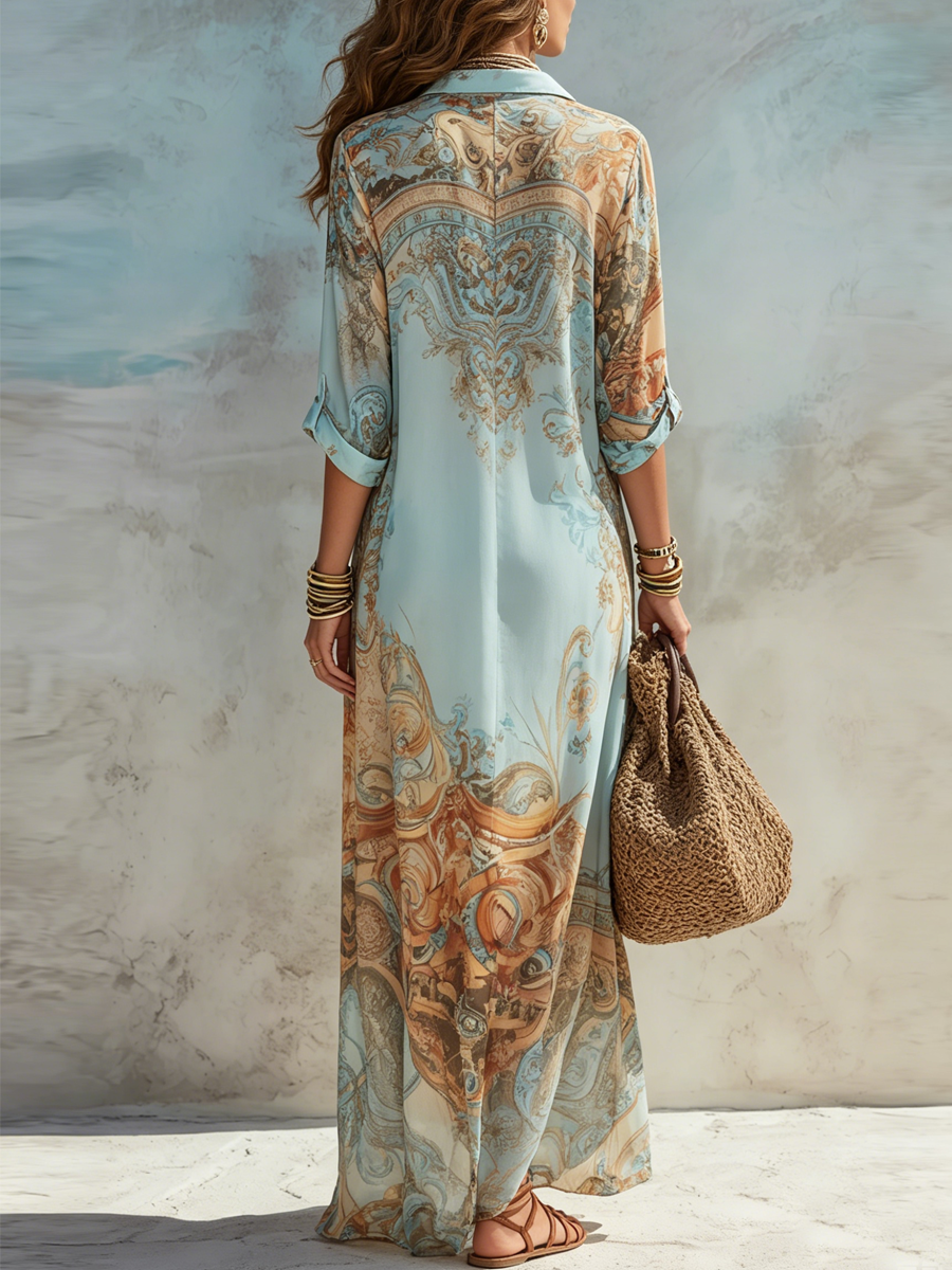 Paulette | Robe chemise méditerranéenne