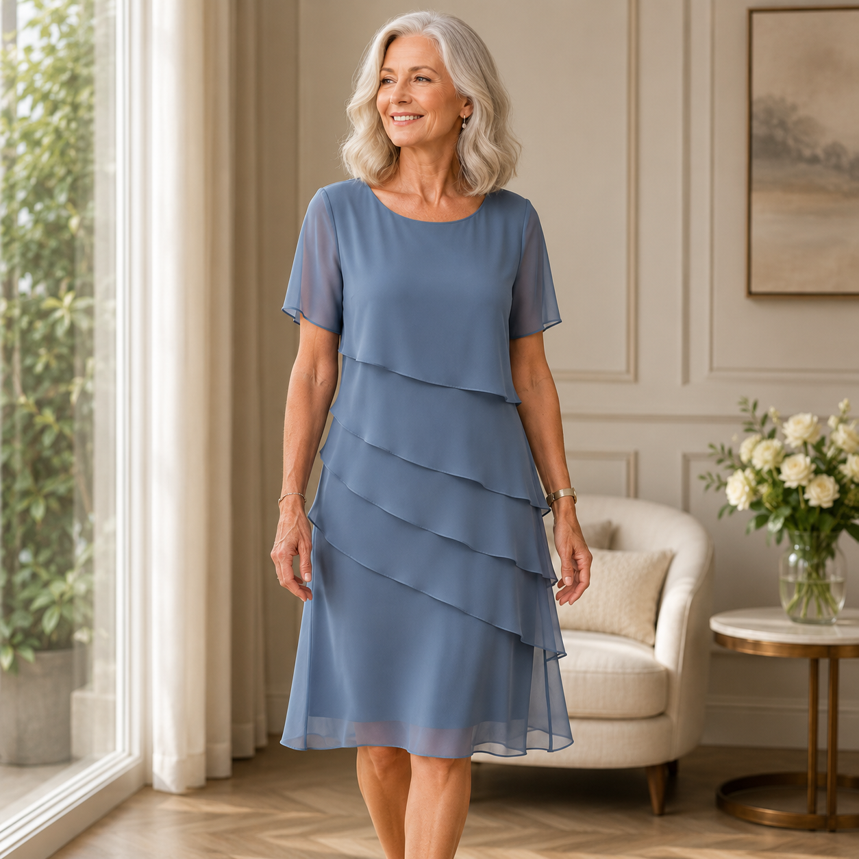 Hélène | Robe élégante à volants