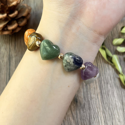 Bracelet Tressé Cœurs Colorés