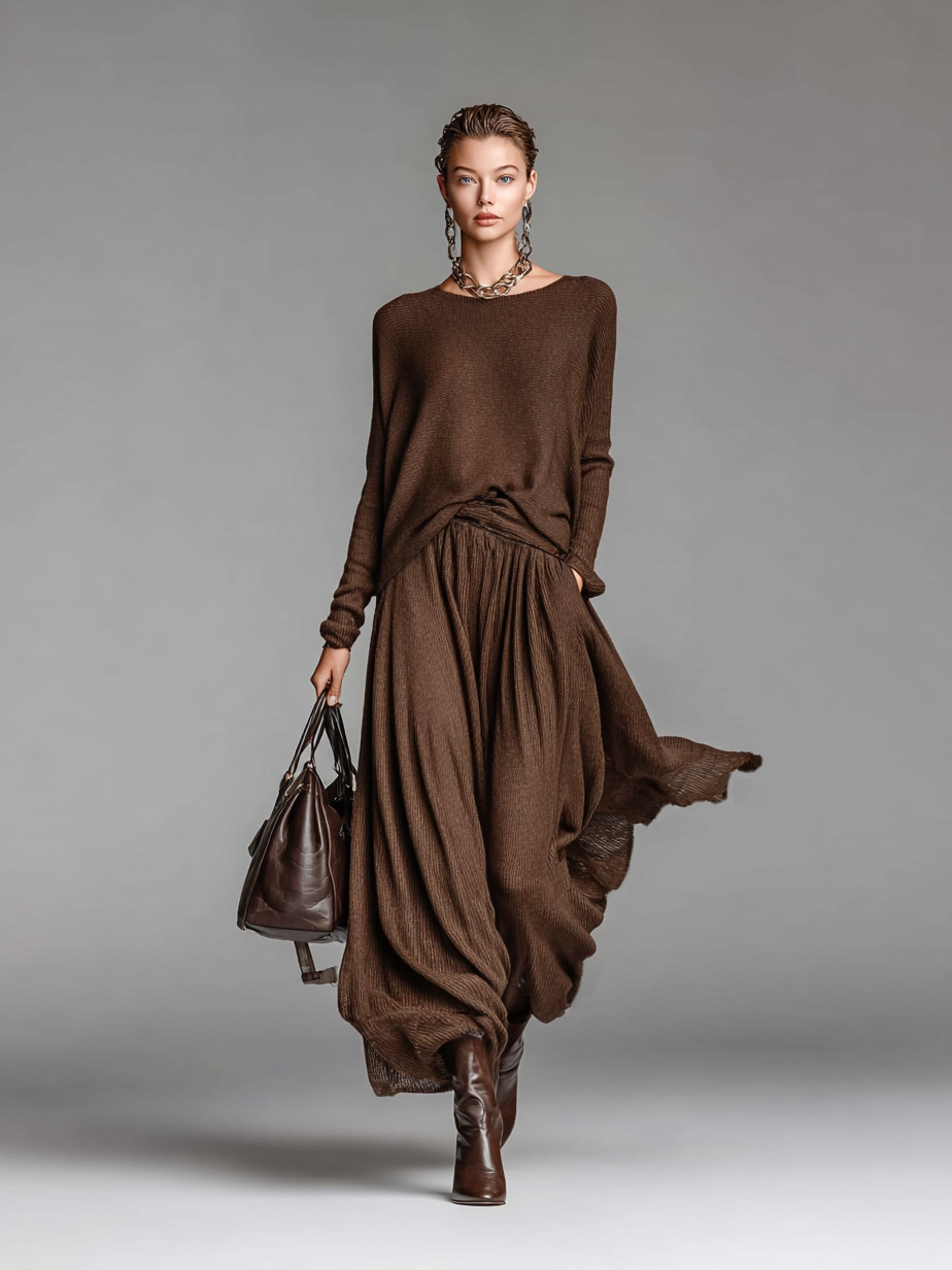 AliceLeon™ | Ensemble jupe et pull à col rond
