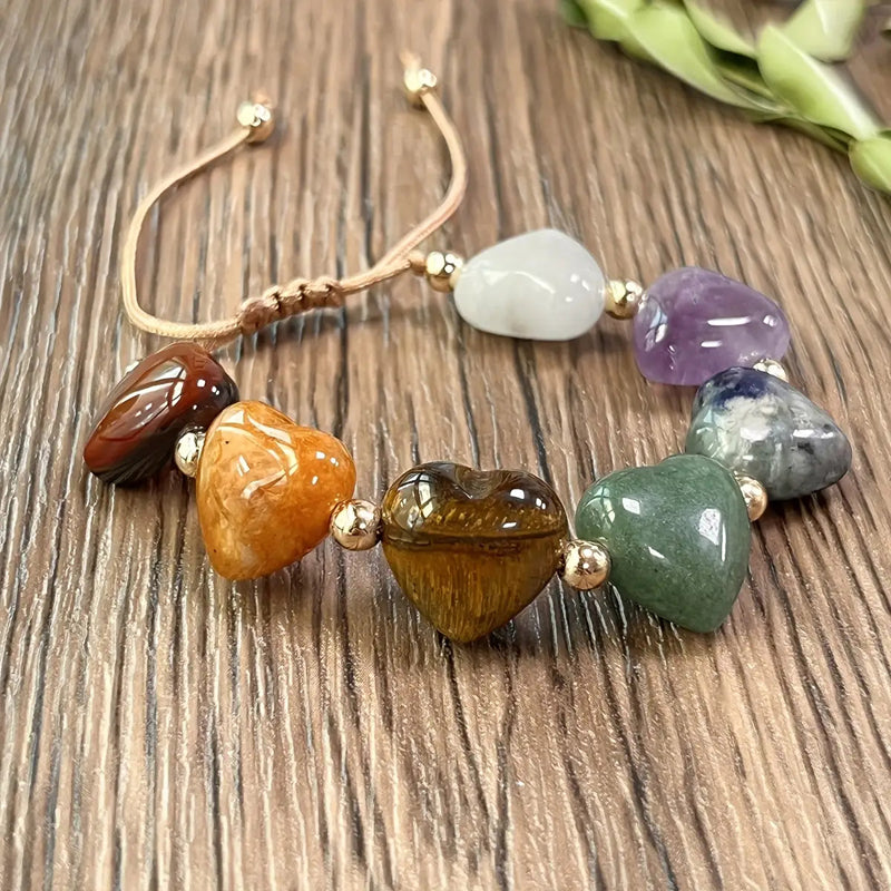 Bracelet Tressé Cœurs Colorés