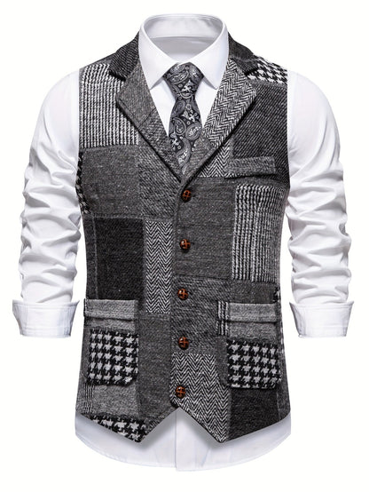 Laurent | Gilet en Tweed à Motif Chevron pour Homme