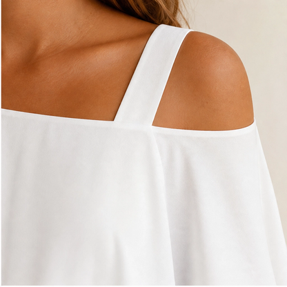 Suzanne | Blouse asymétrique ample à épaules dénudées