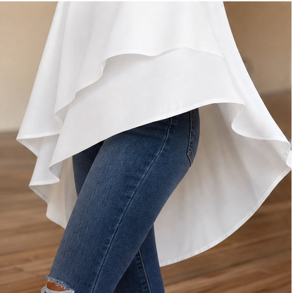 Suzanne | Blouse asymétrique ample à épaules dénudées