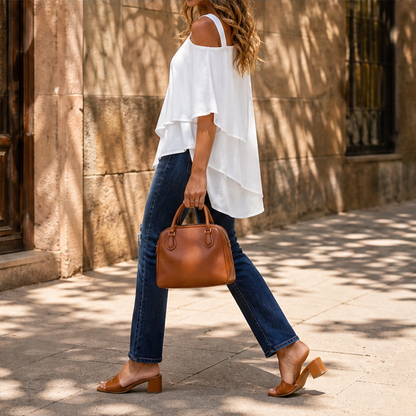 Suzanne | Blouse asymétrique ample à épaules dénudées