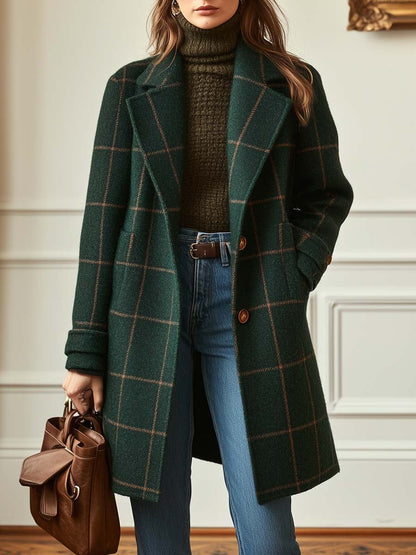 Manteau à carreaux en laine Jennifer