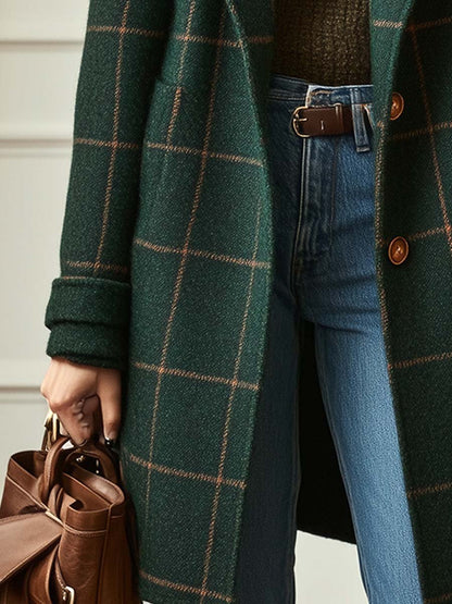 Manteau à carreaux en laine Jennifer