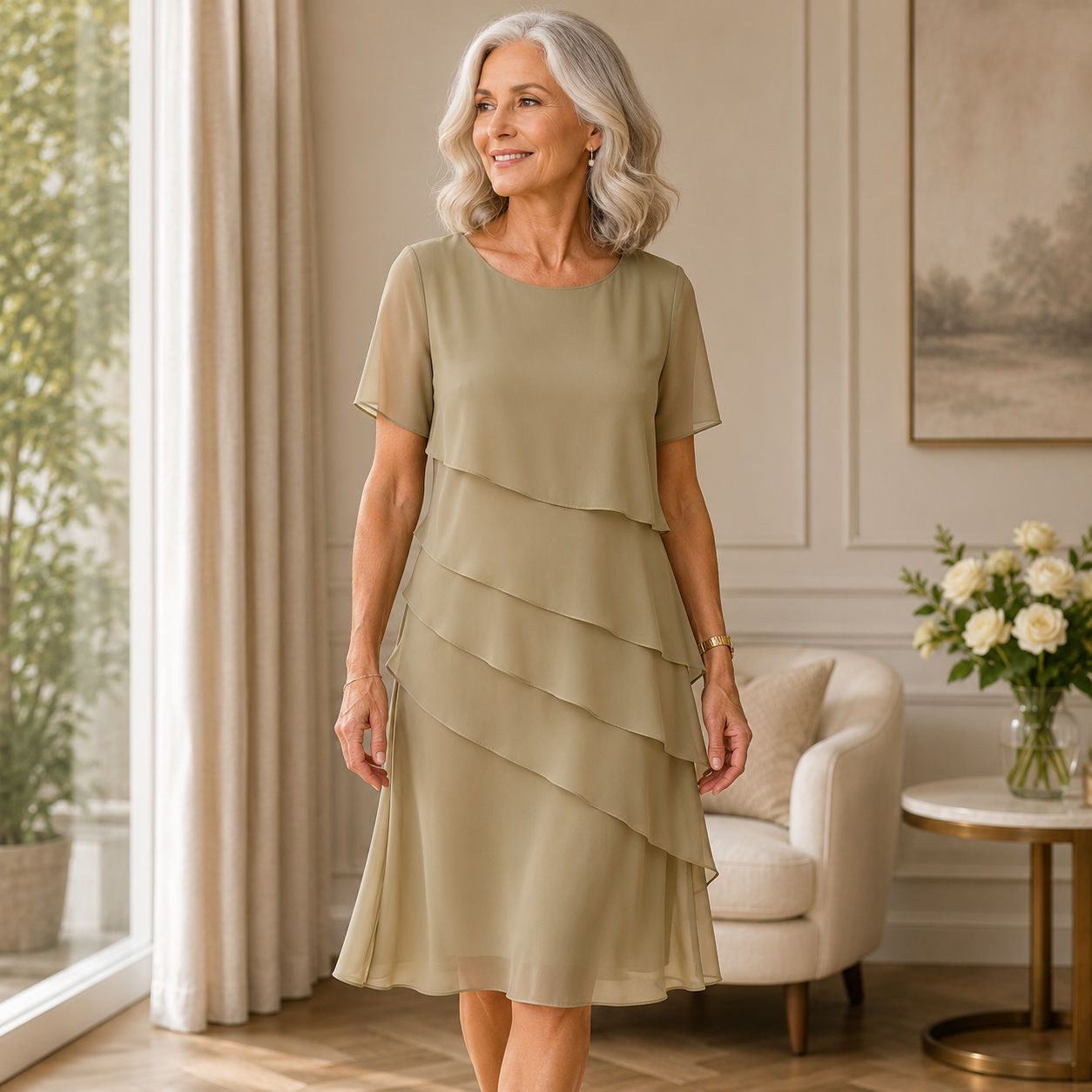 Hélène | Robe élégante à volants